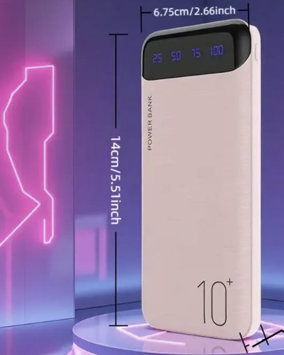 10000mAh Portable Power Bank ā Fast Charging USB Charger with LED Digital Display, Dual USB Output, Type-C/Micro Input ā Compatible with iOS & Android Devices