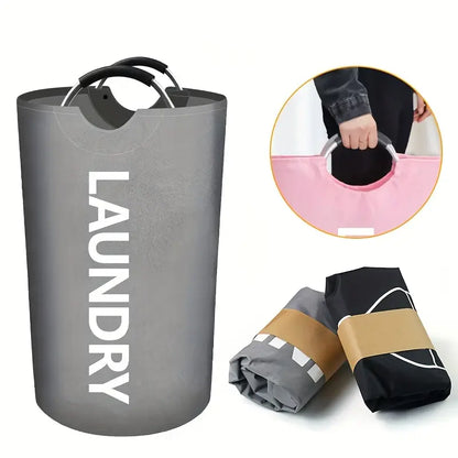 90L Extra Large Laundry Basket – Heavy-Duty Foldable Clothes Hamper with Handles | Space-Saving Round Fabric Laundry Bin for Home, Dorm, Office & Hotel