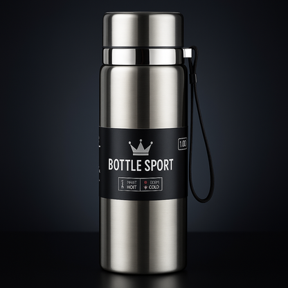 1L Thermal Water Bottle – Stainless Steel Vacuum Flask, Hot & Cold Insulated Thermos Bottle for Water, Tea & Coffee