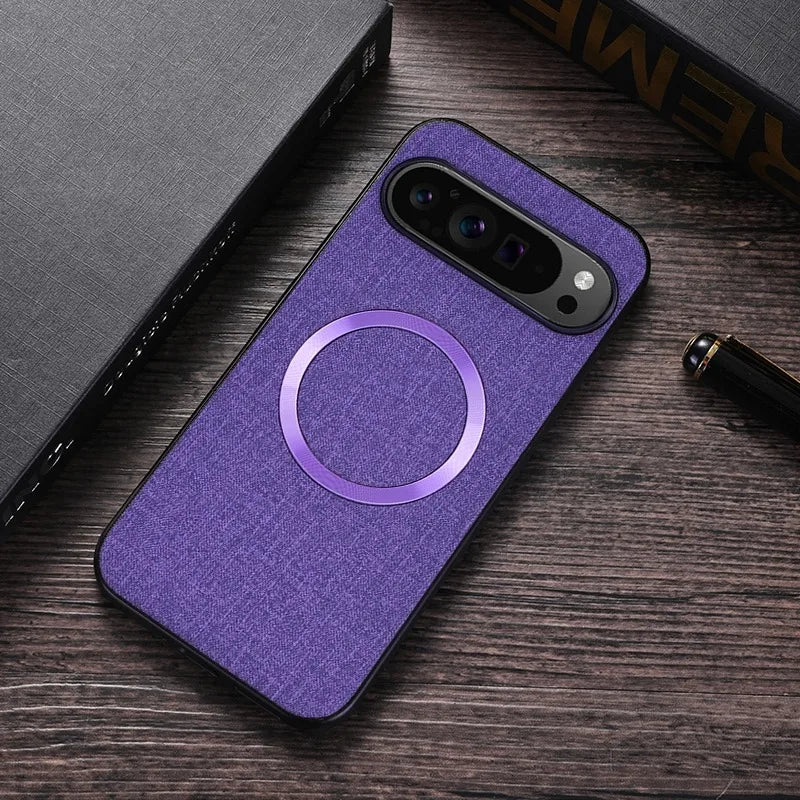 for Magsafe Fabric Cloth Case for Google Pixel 9 8 7 6 Pro XL 7A 8A 6A Magnetic Wireless Charging Slim Cover for Pixel 9Pro 8Pro