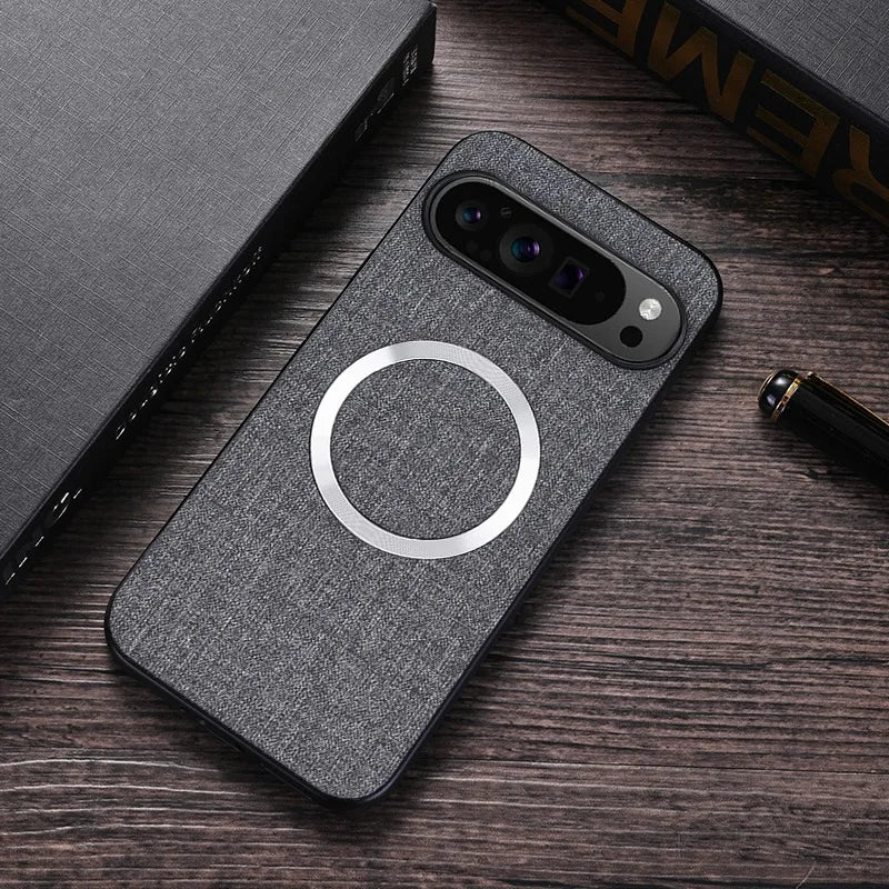 for Magsafe Fabric Cloth Case for Google Pixel 9 8 7 6 Pro XL 7A 8A 6A Magnetic Wireless Charging Slim Cover for Pixel 9Pro 8Pro