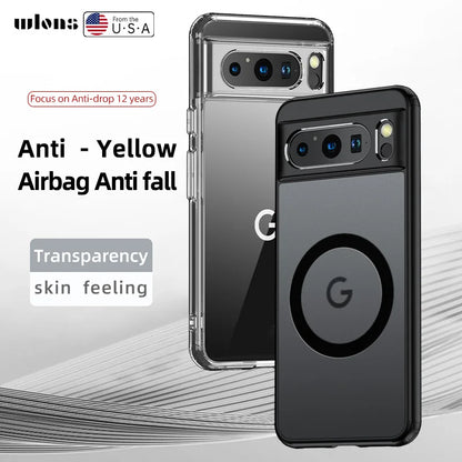 2025 Fashion Magnetic Case For Google Pixel 9 Pro 8 8A 7 10 Dull Polish Wireless Charger Cover Anti-knock Cases For Pixel 9A 7A