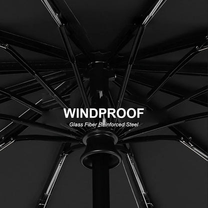 Large 24 Bone Solid Color Automatic Umbrella Light Collapsible Large Format Outdoor Sunshade UV Protection Automatic Umbrella