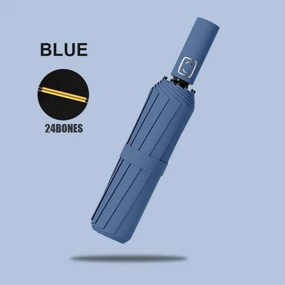 Large 24 Bone Solid Color Automatic Umbrella Light Collapsible Large Format Outdoor Sunshade UV Protection Automatic Umbrella