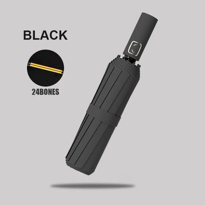 Large 24 Bone Solid Color Automatic Umbrella Light Collapsible Large Format Outdoor Sunshade UV Protection Automatic Umbrella