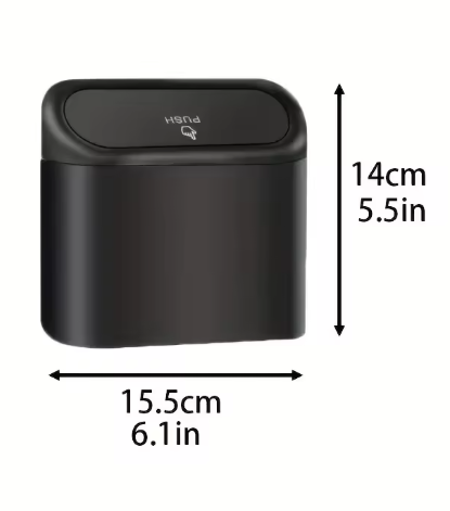 Car Trash Can with Lid – Mini Leak-Proof Car Bin with 60/300 Garbage Bags | Small Portable Auto Accessories for Interior Cleaning