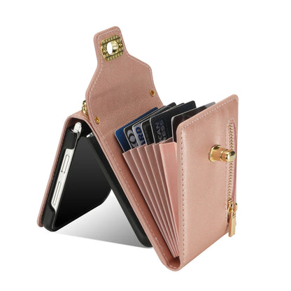 Zipper Wallet Crossbody  Phone Case for Samsung Galaxy Z Flip 6 5 4 3 Flip6 Flip5 Flip4 Flip3 5G with Card Holder Leather Cover