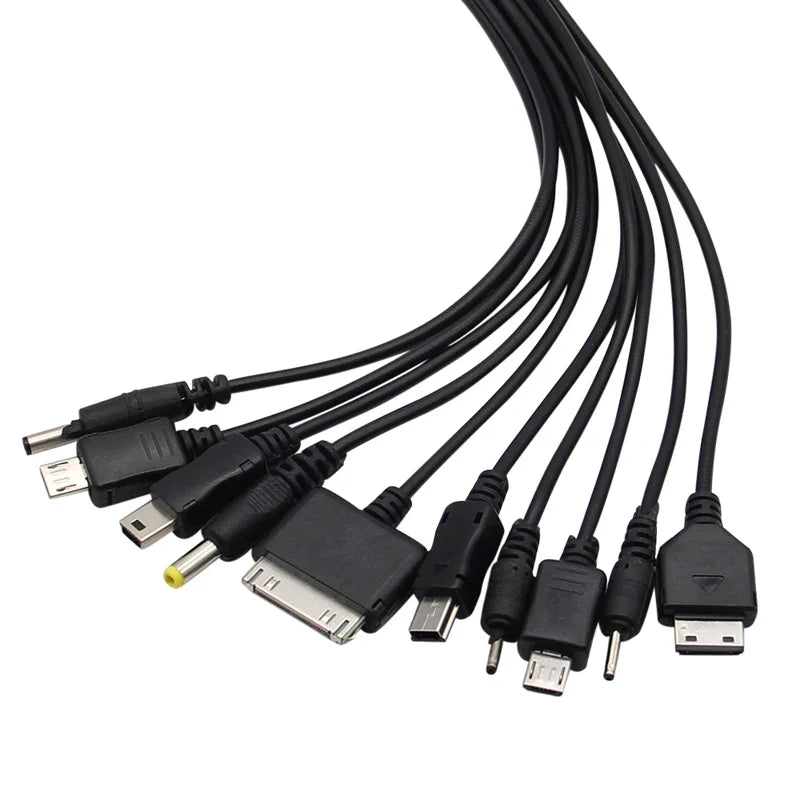 10In1 USB to Multi-ports USB Cable Universal Phone Charging Cable Multi-head Charging Cable Cord For Samsung Nokia Phone Charger