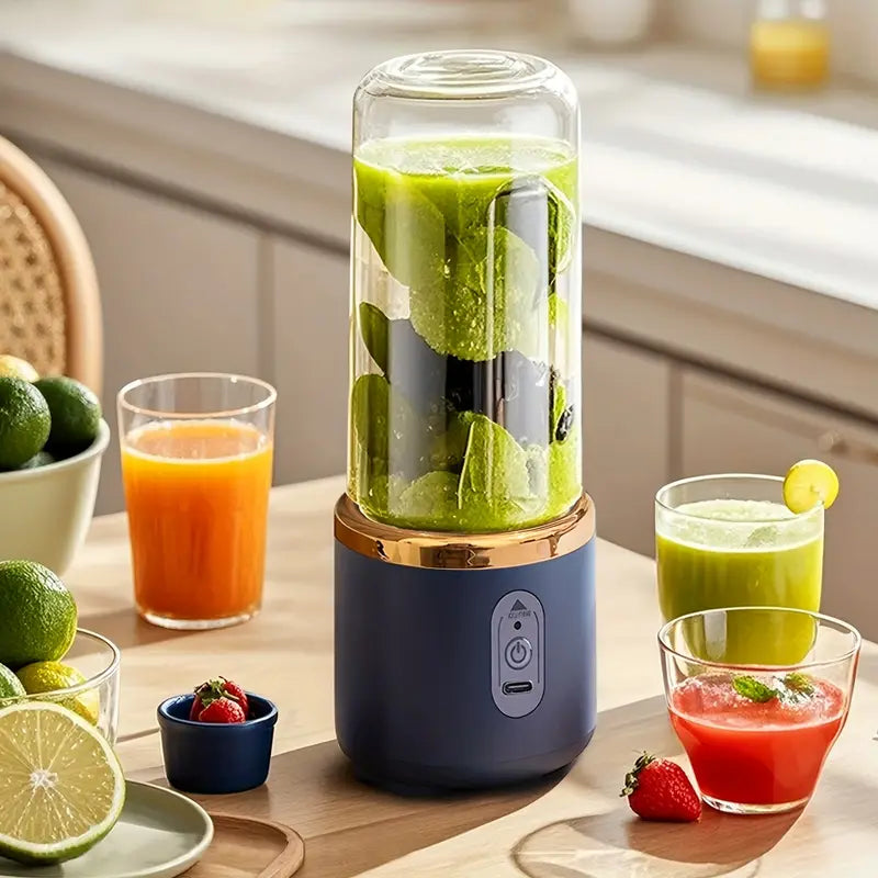 Portable Blender – USB Rechargeable Mini Smoothie & Shake Maker, 6 Stainless Steel Blades, 430g Capacity, Personal Juicer Mixer for Fresh Juice, Protein Shakes & Travel – Compact Blenders for Kitchen